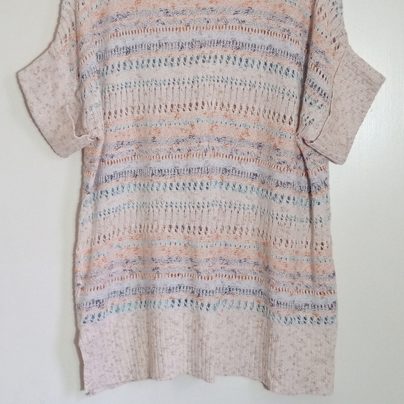 Soft Surroundings Vneck short sleeve drop shoulder long line sweater size medium - Picture 4 of 4